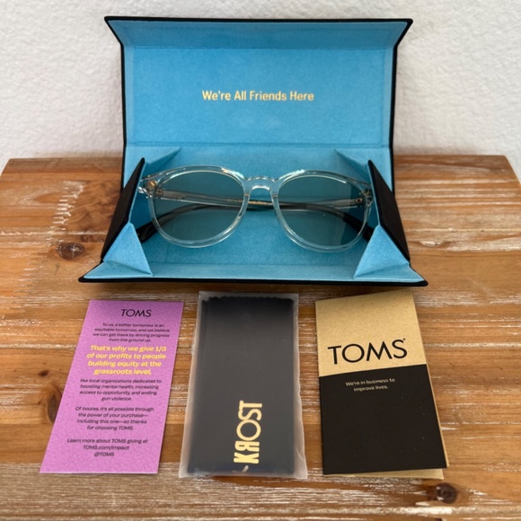 Toms x Krost The Bellini Sunglasses Crystal Trekking Green Style #10019459 - Picture 2 of 9